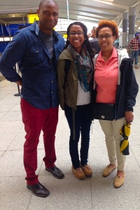 Me and my parents, before leaving from JFK